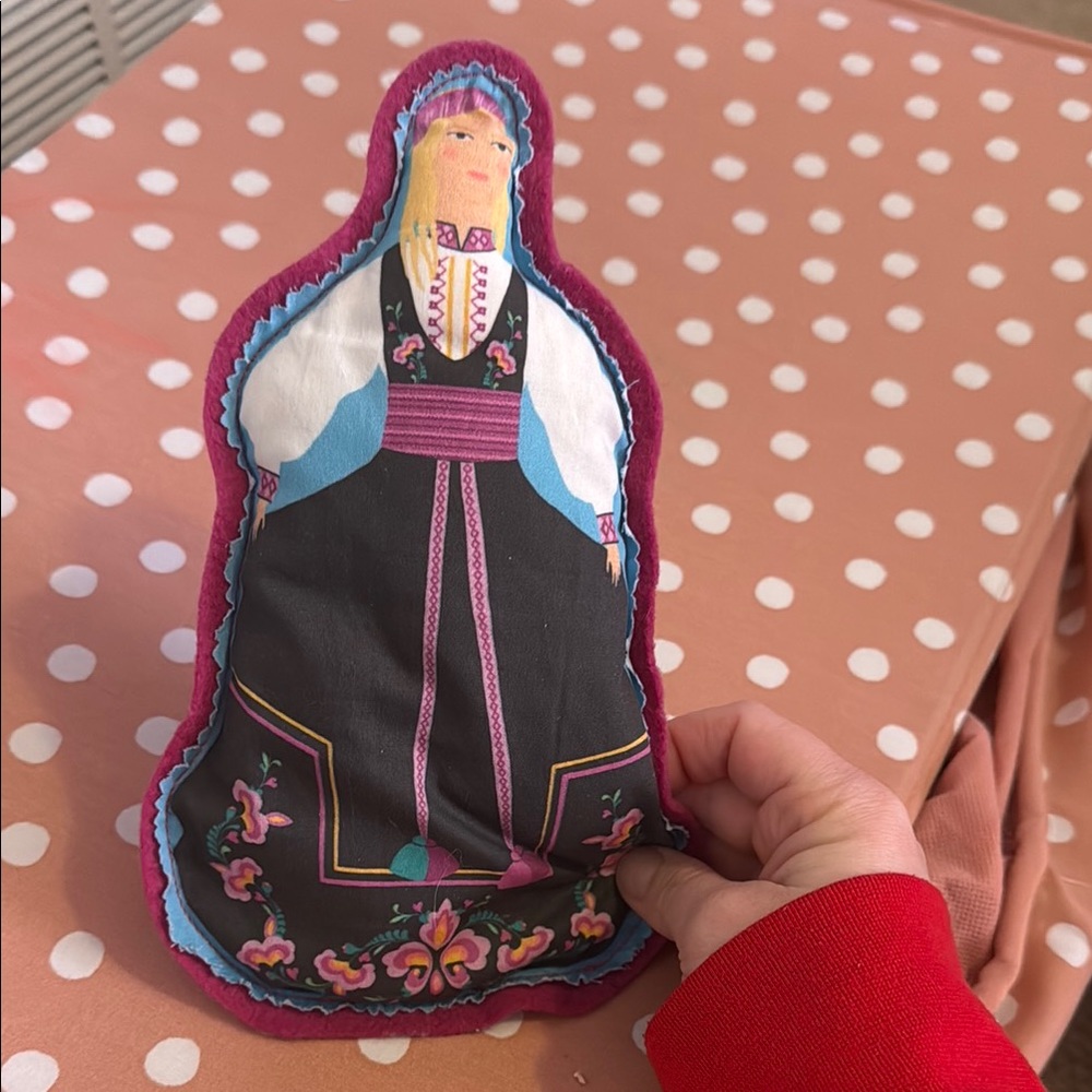 Handmade Swedish Folk Art Doll Pillow